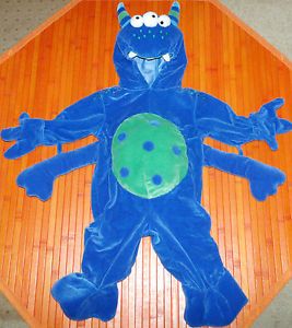 Miniwear Stuffed Fluffy Blue 3 Eyed Monster Alien Creature Costume Baby 6 9M