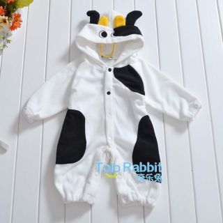 New Infant Baby Boys Girls Outfit One Piece Bodysuit Cartoon Fleece Costume
