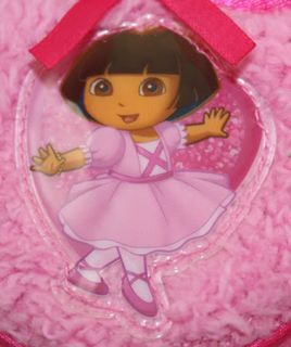 Dora The Explorer Toddler Slippers Size Small 5 6 Pink Dress Ribbon