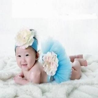 2pcs Baby Girl Princess Skirt Party Costume Photography Prop Headdress Skirt