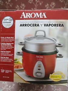 Aroma Rice Cooker Food Steamer Arc 733 1NGR Red