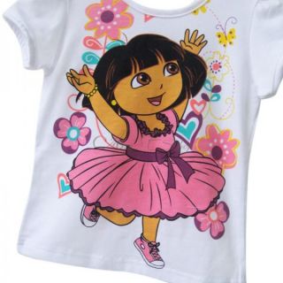 Girls Dora Top Shirt Sequins Tutu Dress Skirt 2pc Sets Costume Outfits 2 5 Years