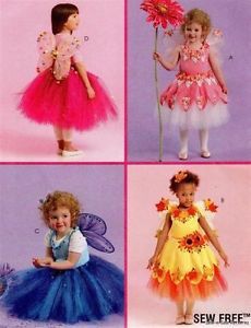 McCalls 5950 Pattern No Sew Baby Toddler Fairy Costume Tutu Dress Wings 1 3