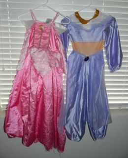 Girls All Disney Dress Up Costume Lot Sz 4 6 Sleeping Beauty Tangled w EXTRAS