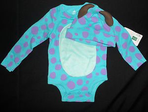 Disney Monsters Inc Authentic Sulley 2pc Baby Costume w Hat Toddler 2T Dress Up