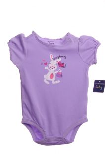 Baby Girls SS Shirt Top Purple Infant Easter Bunny Rabbit NB 0 3 6 9 Months New