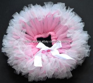 Pink White Party Costume Ballet Kids Dancing Girl Toddler Baby Tutu Skirt 0 5T