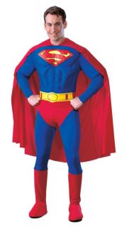 Superman Adult Muscle Deluxe Adult Costume Superhero Comic Book Theme Party