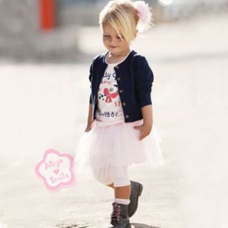 NWT Girl Kid Cardigan+T Shirt+Tutu Skirt Dress Baby Outfit Costume SZ 1 2 3 4 5