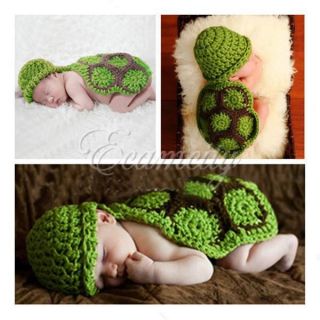 Cute Lovely Baby Infant Turtle Crochet Costume Photo Photography Prop Clothes