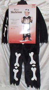 Jack Skellington Fuzzy Skeleton 2T 4T Kids Toddler Halloween Costume Mask Suit
