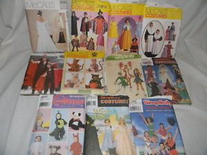 Lot of 11 Costume Sewing Patterns Halloween Wizard of oz Animals Baby Kids Adult