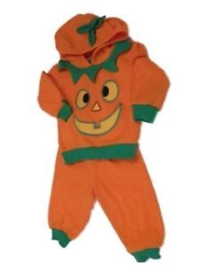 2 Piece Infant Toddler Pumpkin Costume sweat Suit Pants Set Outfit Sweats