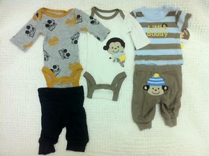 5 Pcs Carters Preemie Premature Baby Boy Bodysuits Reborn Clothes