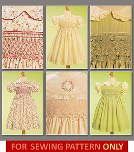 Vogue Sewing Pattern Make Smocked Dress Toddler Child Sizes 2 6X Girl Clothes