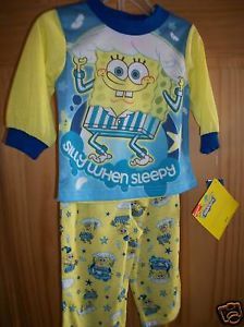 New Spongebob Baby Clothes 12M Sponge Bob Infant Sleepwear Silly Sleep PJ Outfit
