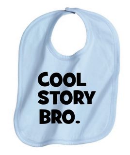 Cool Story Bro Funny Super Hero Baby Gift Bib Blue Boy