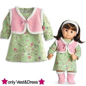 Doll Clothes for 15'' American Girl Bitty Baby Twin Girl Winter Flowers Dress