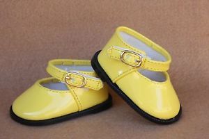 Doll Clothes Fitting 15 in Bitty Baby Dolls Brite Yellow Patent Mary Jane Shoe