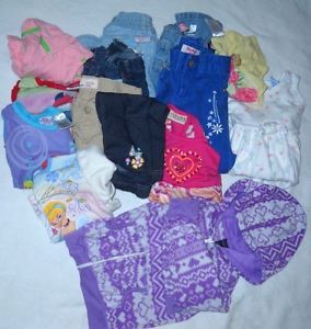 14 PC 3 T Toddler Girls Clothing Lot 4 PR Jeans Hoodie Dresses Khaki's Old Navy