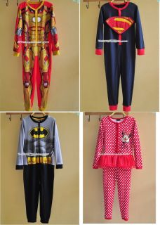 Kids Party Costume Batman Iron Man Superman Minnie Boys Girls Pajamas 1 5Y 11Y