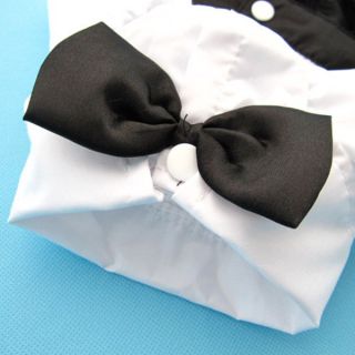 Handsome Western Style Suit Bow Tie Costume Small Puppy Dog Clothes Jumpsuit