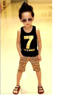 Boys Baby Sleeveless Vest Shirts T Shirts Tops Fashion Letters Costume New 2 7Y
