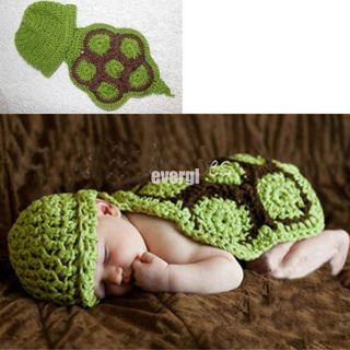 Baby Girls Boy Newborn 9M Knit Crochet Tortoise Costume Photo Prop Outfits Mr