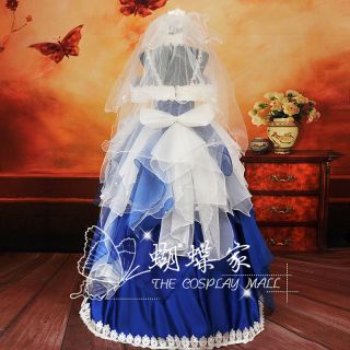 Macross Frontier Sheryl Nome Cosplay Costume Lolita Luxury Wedding Gown A1009