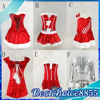Santa Claus Halloween Red Fancy Cosplay Dress Costume Sexy Xmas Party Outfit Hat