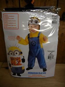 Minion Dave Despicable Me 2 Halloween Costume Toddler Boys Size 2T 4T New
