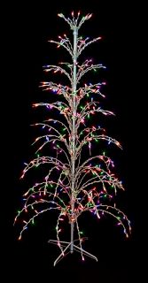 6' Multi Color Lighted Christmas Cascade Twig Tree Outdoor Yard Art Decoration