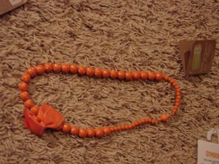 Crazy 8 by Gymboree Orange Bow Necklace New Girls Accessory