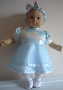 Free SHIP Apryl Doll Clothes Fits Bitty Baby Fancy Blue Dress Bow Head Band
