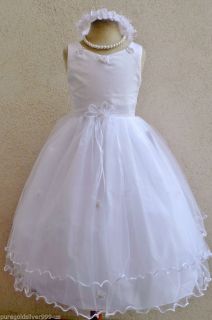 White Ivory Pink Red Blue Green Peach Purple Black Pageant Flower Girl Dress