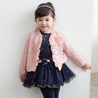 3pcs Girls Baby Flower Top Jacket T Shirt Skirt Tutu Dress Princess Party Outfit