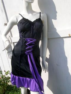 Dead Dolly Lolita Slip Dress Goth Vampire s M Halloween Costume Black Purple