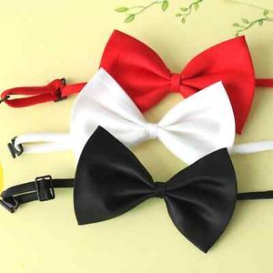 Korean Silk Bow Tie for Mens Womens Boys Girls Baby Todder Black or Red