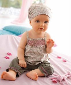 3pcs Kid Infant Baby Girl Headband Top Pants Floral Outfit Set Clothes Khaki