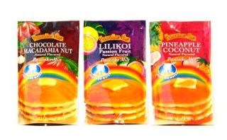 3 Hawaiian Sun Pancake Mix Chocolate Macadamia Nut Lilikoi Pineapple Coconut