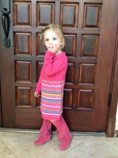New Steve Madden Fringey Toddler Girls Fringe Wedge Pink Suede Leather Boots 8