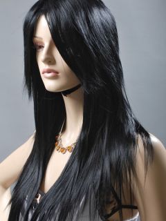 Long Black Straight Animation Costume Lady Wig 64cm