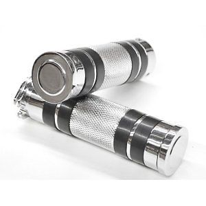 Chrome Knurled Hand Grips Harley Dyna FXD FXDL FXDWG