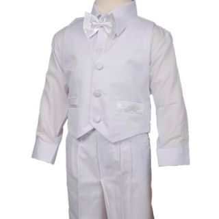 D253 5pc Set Ivory Baby Boys Communion Christening Baptism Outfits Suits