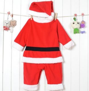 Hot Baby Boys Girls Christms Xmas Santas Party Suit Costume Dress Outfits Sets