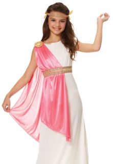 Kids Girls Pink Roman Greek Toga Halloween Costume Large
