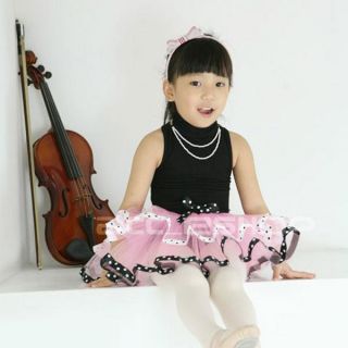 Girls Black Pink Ballet Dance Costume Tutu Dress Sz 2 8