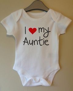 I Love My Auntie Cute Baby Body Grow Suit Vest Girl Boy Clothes Gift Idea