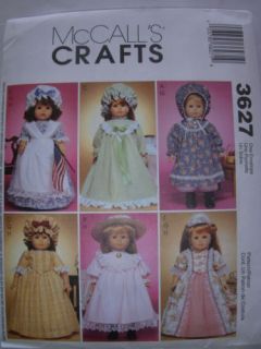 Sewing Patterns 18" American Doll 11'' to 16" Baby Doll Clothes Gowns Outfits