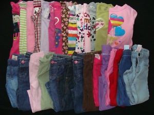 Huge Used Kids Toddler Girl 18 24 Months 2T Fall Winter Clothes Outfits Jean Lot